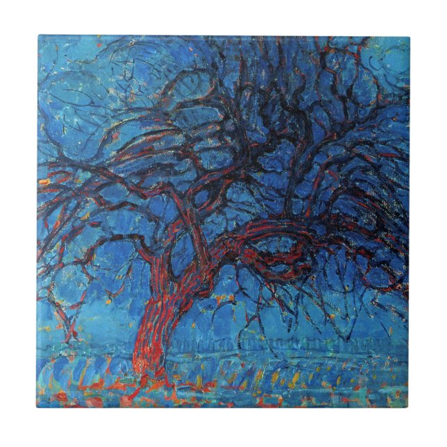 Piet Mondrian, Abend: Roter Baum Fliese (Vorderseite)