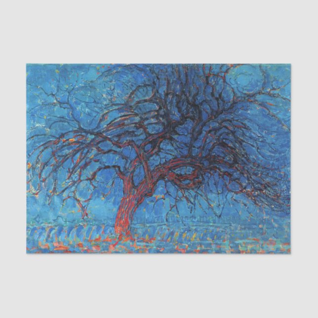 Piet Mondrian Abend: Roter Baum Seidenpapier (Vorderseite)