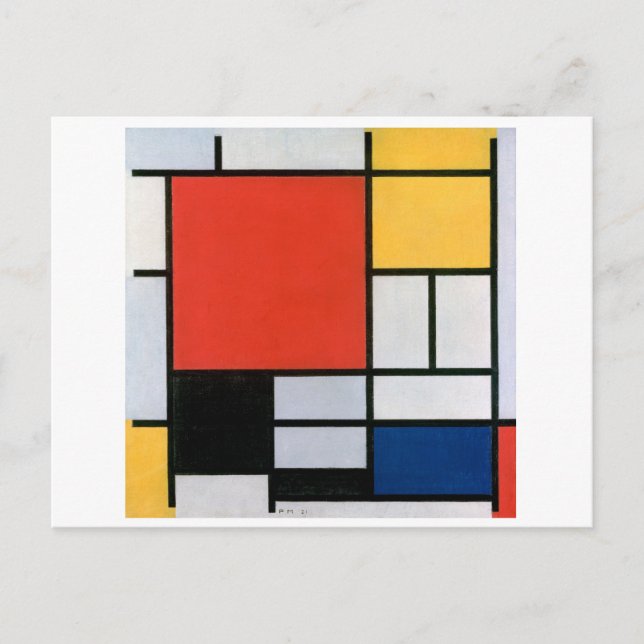 Piet Mondrian Abstrakt Postkarte (Vorderseite)