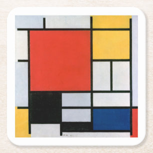 Piet Mondrian Abstrakt Rechteckiger Pappuntersetzer