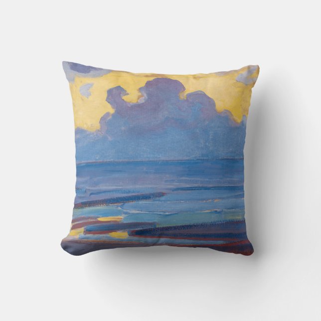 Piet Mondrian Am Meer Berühmtes Gemälde Kissen (Vorderseite)