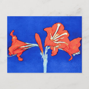 Piet Mondrian - Amaryllis Feine Blumenmalerei Postkarte