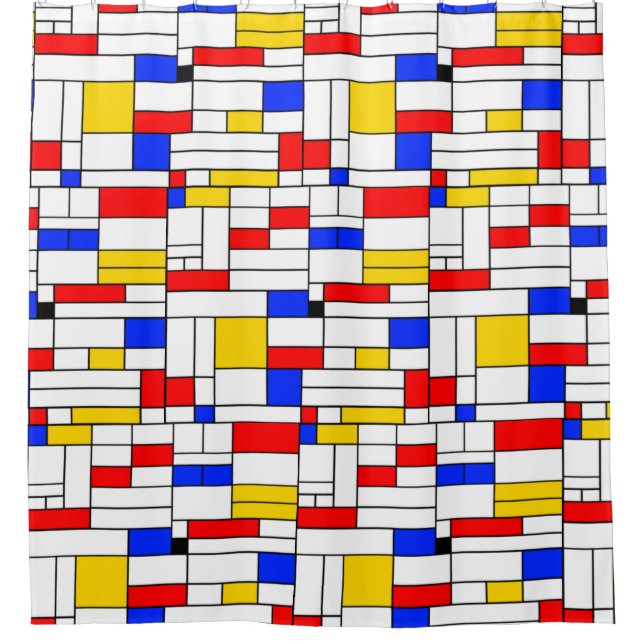 Piet Mondrian Art Abstrakt Art Duschvorhang (Vorderseite)