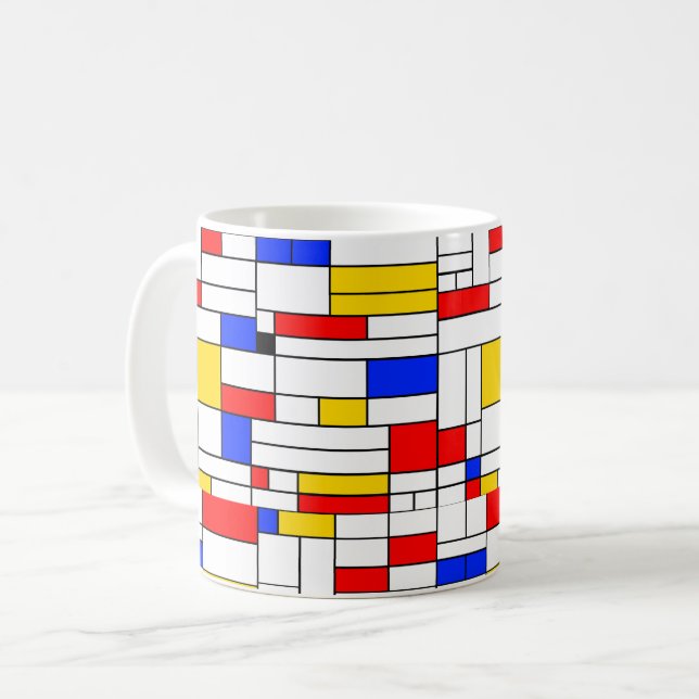 Piet Mondrian Art Abstrakt Art Kaffeetasse (Vorderseite Links)