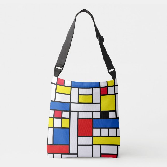 Piet Mondrian Art Abstrakt Art Tragetaschen Mit Langen Trägern (Vorderseite)