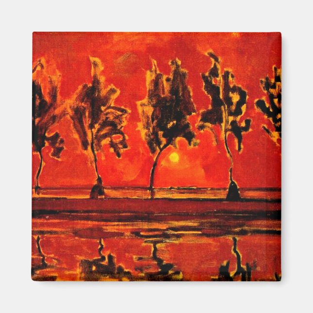 Piet Mondrian art, Bäume durch die Geine am Monume Magnet (Vorne)