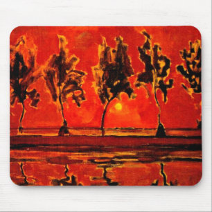 Piet Mondrian art, Bäume durch die Geine am Monume Mousepad