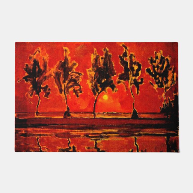 Piet Mondrian art, Bäume von der Geine am Monaufga Fußmatte (Vorderseite)