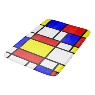 Piet Mondrian Art Style Modern Bright Colorado Badematte