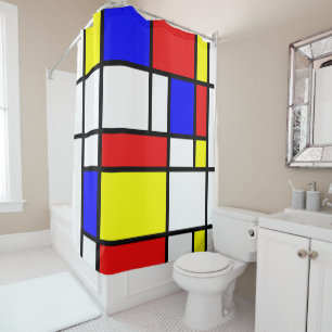 Piet Mondrian Art Style Modern Bright Colorado Duschvorhang