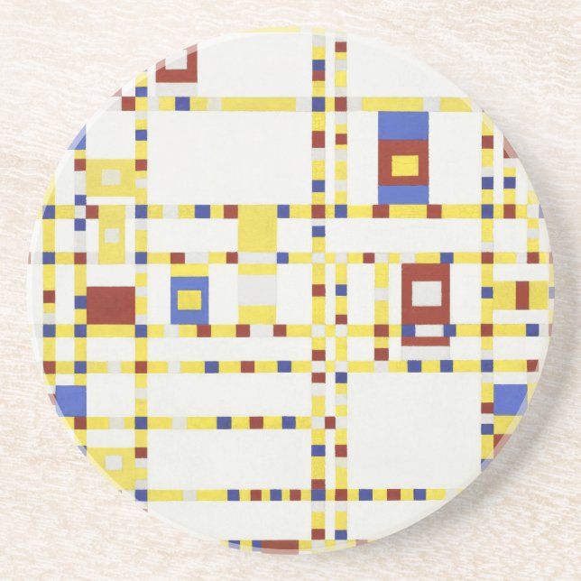 Piet Mondrian Broadway Boogie Woogie Abstrakte Kun Getränkeuntersetzer (Vorne)
