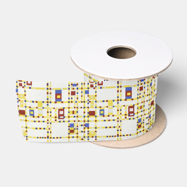 Piet Mondrian Broadway Boogie Woogie Abstrakte Kun Satinband (Spule)