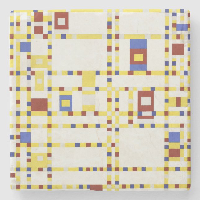 Piet Mondrian Broadway Boogie Woogie Abstrakte Kun Steinuntersetzer (Vorderseite)