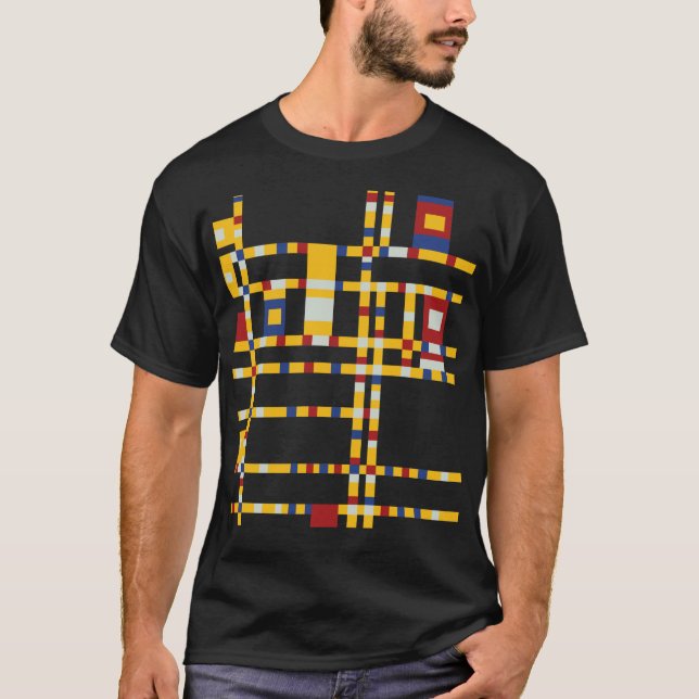 Piet Mondrian - Broadway Boogie Woogie Moderne Kun T-Shirt (Vorderseite)