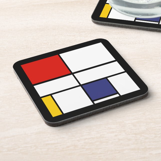 Piet Mondrian, Composition C Getränkeuntersetzer (Linke Seite)