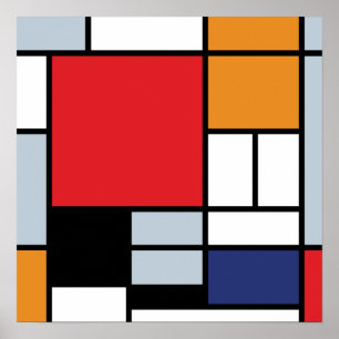Piet Mondrian - Composition with Large Red Plane Poster