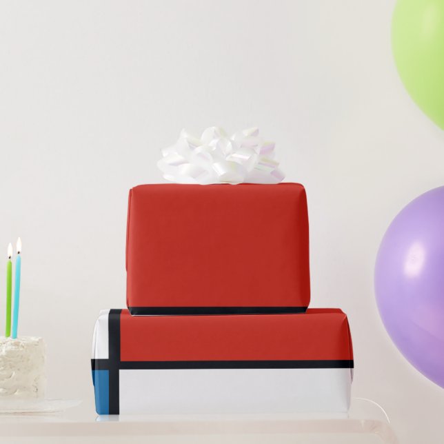 Piet Mondrian - Geometrisch Abstrakt Geschenkpapier (Partygeschenke)