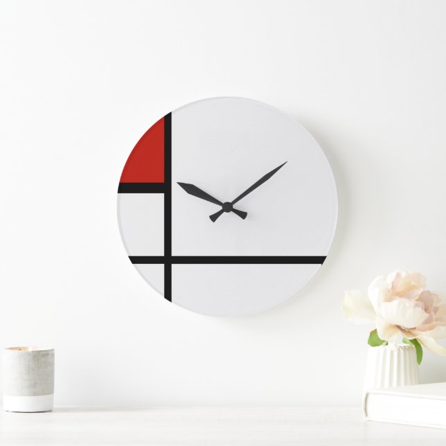 Piet Mondrian - Geometrisch Abstrakt Große Wanduhr (Zuhause)