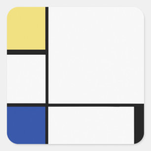 Piet Mondrian - Geometrisch Abstrakt Quadratischer Aufkleber