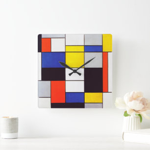 Piet Mondrian Geometrische Gitter Moderne Wanduhr