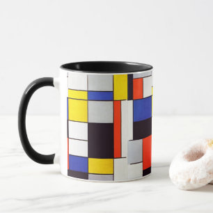 Piet Mondrian Geometrischer Grid Moderner Kunst Ka Tasse