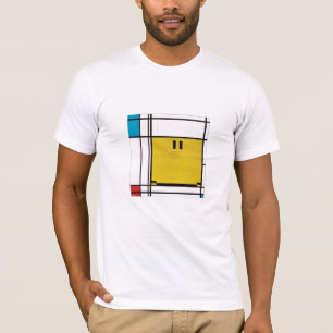 Piet-Mondrian-glückliches-Gesicht-T-Shirt T-Shirt