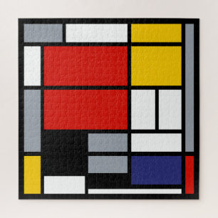 Piet Mondrian, Große Komposition mit roter Ebene Puzzle