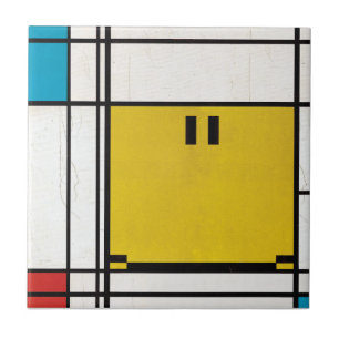 Piet Mondrian Happy Face Flip Fliese