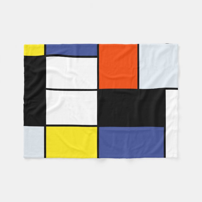 Piet Mondrian Komposition A - Abstrakte Moderne Ku Fleecedecke (Vorderseite (Horizontal))