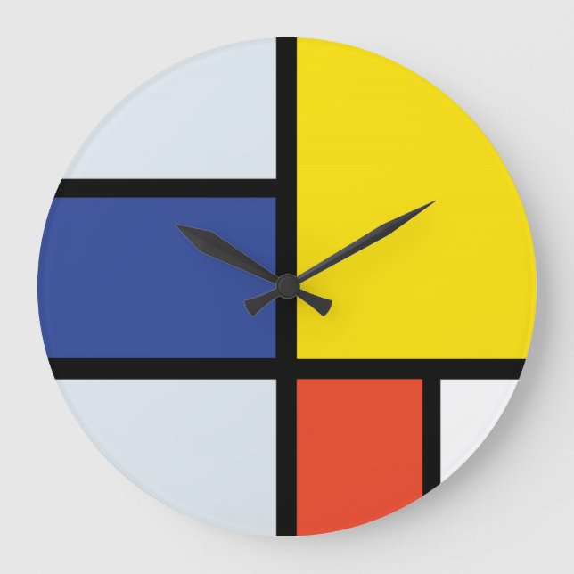 Piet Mondrian Komposition A - Abstrakte Moderne Ku Große Wanduhr (Vorderseite)