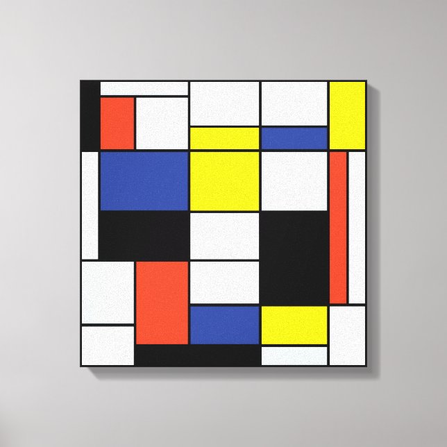 Piet Mondrian Komposition A - Abstrakte Moderne Ku Leinwanddruck (Vorderseite)