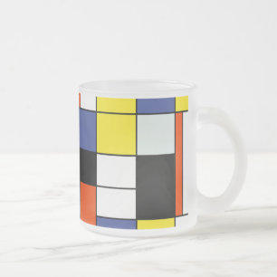 Piet Mondrian Komposition A - Abstrakte Moderne Ku Mattglastasse