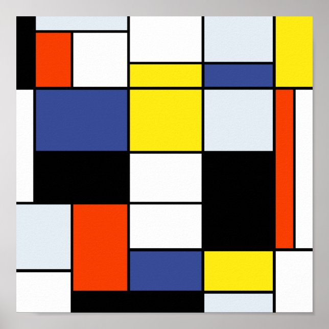 Piet Mondrian Komposition A - Abstrakte Moderne Ku Poster (Vorne)