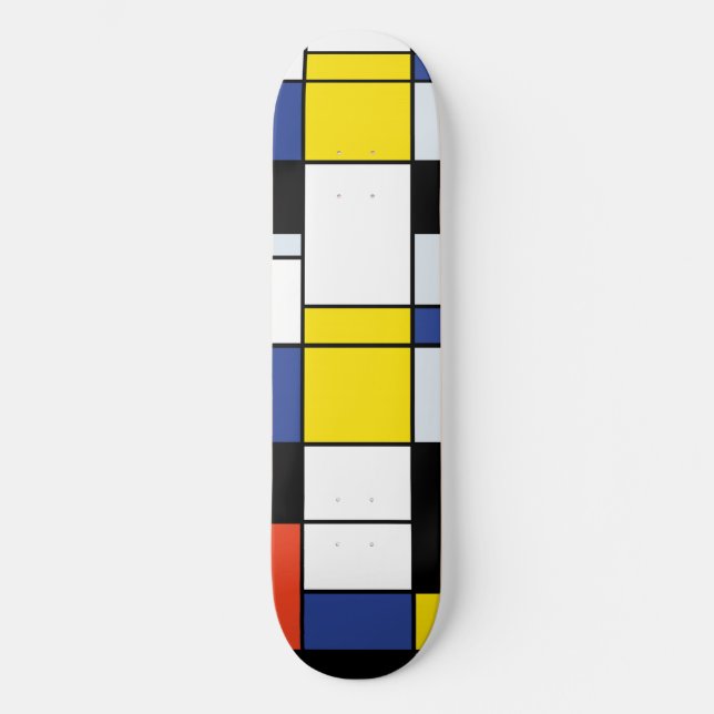 Piet Mondrian Komposition A - Abstrakte Moderne Ku Skateboard (Vorderseite)