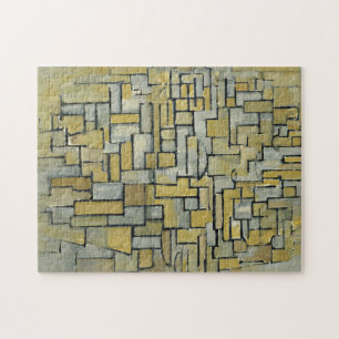 Piet Mondrian Komposition in Braun und Grau Puzzle