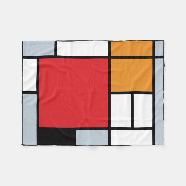 Piet Mondrian - Komposition mit großem rotem Flugz Fleecedecke (Vorderseite (Horizontal))