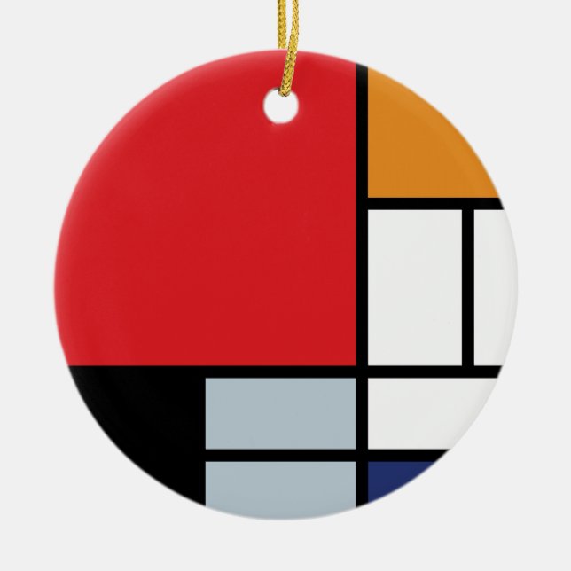 Piet Mondrian - Komposition mit großem rotem Flugz Keramik Ornament (Vorne)