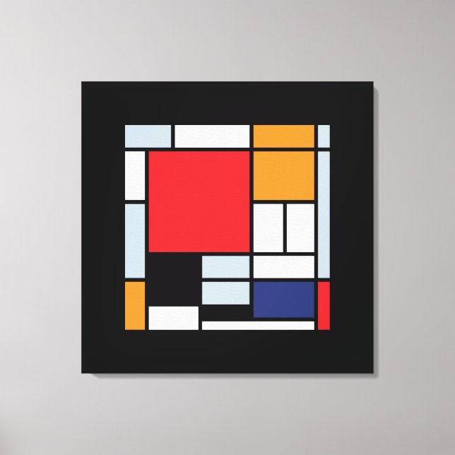 Piet Mondrian - Komposition mit großem rotem Flugz Leinwanddruck (Vorderseite)