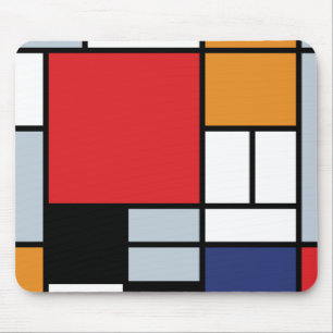 Piet Mondrian - Komposition mit großem rotem Flugz Mousepad