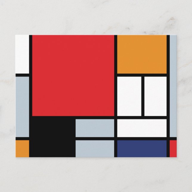 Piet Mondrian - Komposition mit großem rotem Flugz Postkarte (Vorderseite)