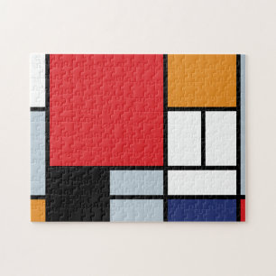 Piet Mondrian - Komposition mit großem rotem Flugz Puzzle