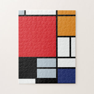 Piet Mondrian - Komposition mit großem rotem Flugz Puzzle
