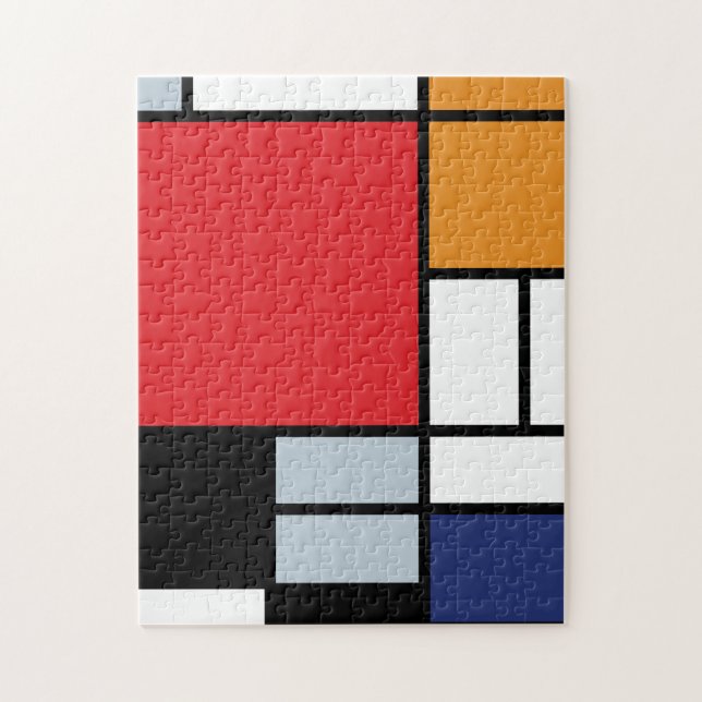 Piet Mondrian - Komposition mit großem rotem Flugz Puzzle (Vertikal)
