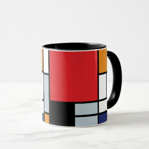 Piet Mondrian - Komposition mit großem rotem Flugz Tasse