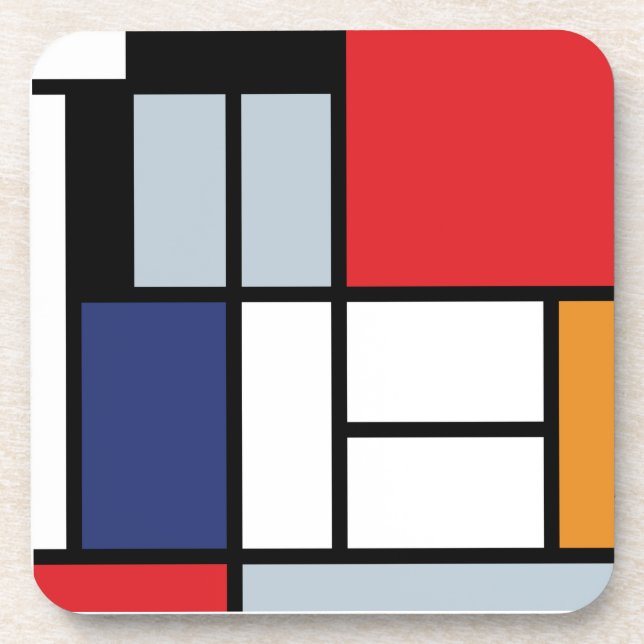 Piet Mondrian - Komposition mit großem rotem Flugz Untersetzer (Vorderseite)
