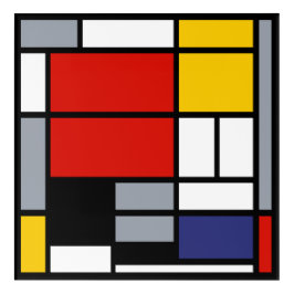 Piet Mondrian, Komposition mit großem rotem Flugze Acryl Wandkunst