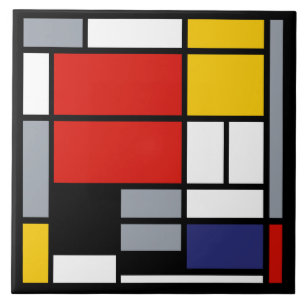 Piet Mondrian, Komposition mit großem rotem Flugze Fliese