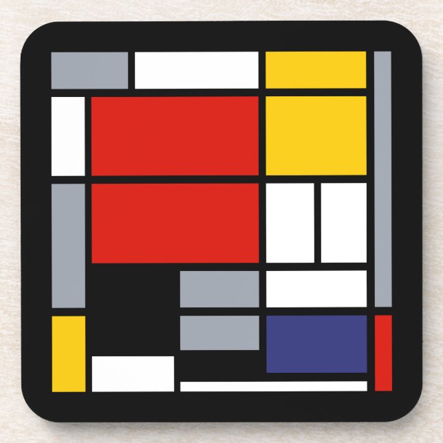 Piet Mondrian, Komposition mit großem rotem Flugze Getränkeuntersetzer (Vorderseite)