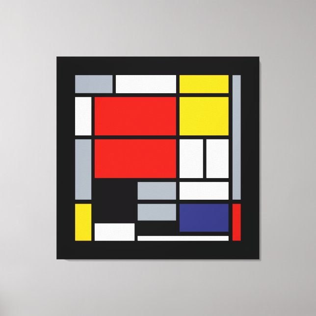 Piet Mondrian, Komposition mit großem rotem Flugze Leinwanddruck (Vorderseite)