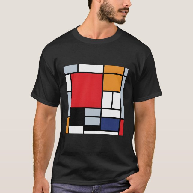 Piet Mondrian Komposition mit großer Mod mit rotem T-Shirt (Vorderseite)